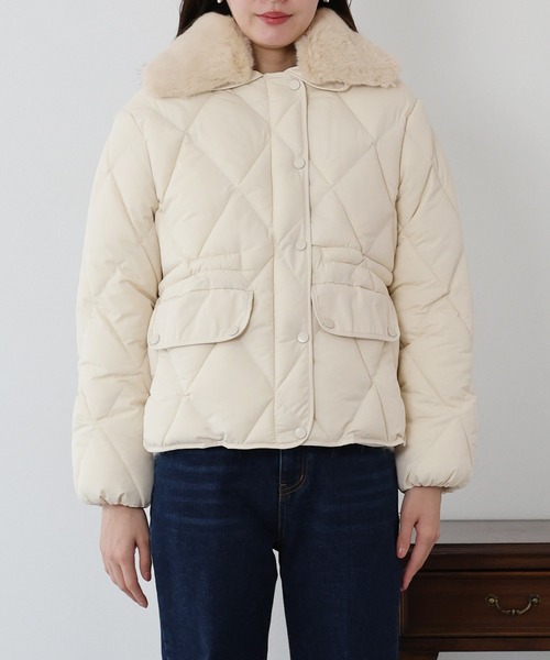 BURBERRY LONDON ファー襟付きキルティングダウンジャケット セール】ファー襟キルティングジャケット（ダウンジャケット/コート