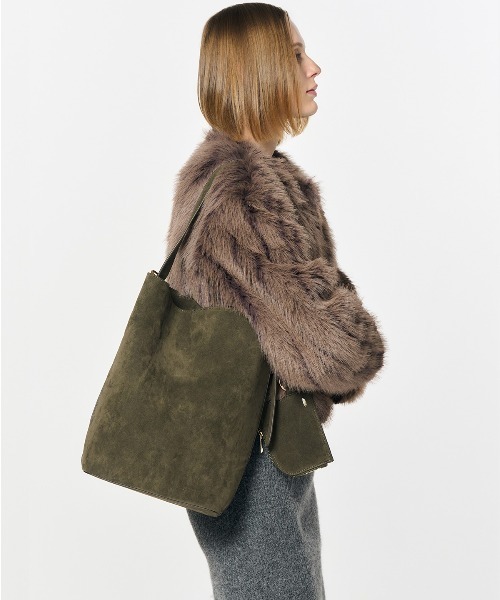 GENERAL IDEA（ジェネラルアイデア）の「【GENERAL IDEA】ポーチ付きワンショルダーバッグ / WOMAN ECO SUEDE SHOULDER BAG（ショルダーバッグ・レディース・カーキ/ブラック・FREE）」の15枚目の写真