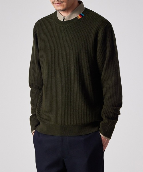 マルチカラーリブ クルーネックニット / 253401 547Z（ニット/セーター