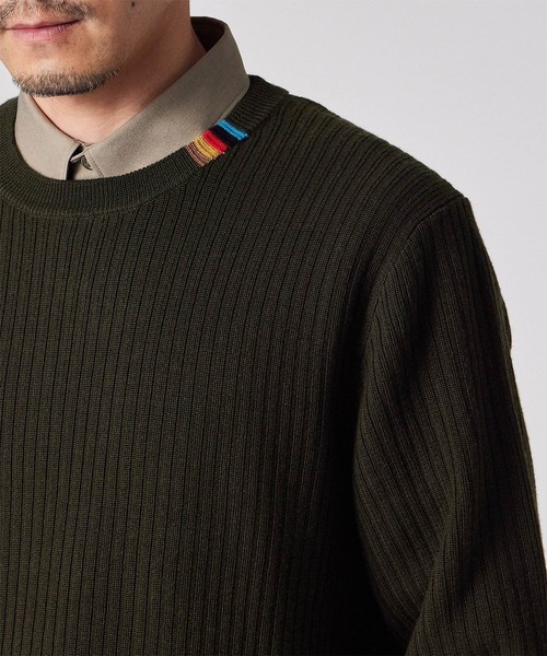 Paul Smith（ポールスミス）の「マルチカラーリブ クルーネックニット / 253401 547Z（ニット/セーター・メンズ・ネイビー/ダークオリーブ・MEDIUM/LARGE/X-LARGE）」の10枚目の写真