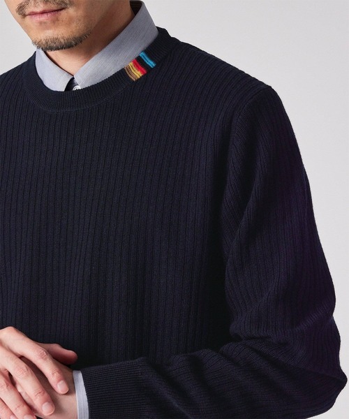 マルチカラーリブ クルーネックニット / 253401 547Z（ニット/セーター