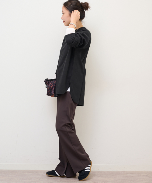 JOURNAL STANDARD relume(ジャーナルスタンダード レリューム)の「《一部WEB限定追加 / 新色》TCワッフルオーバーサイズロングスリーブTシャツ(Tシャツ/カットソー・レディース・チョコ/ストーン/ホワイト×ホワイト/ブラック/ホワイト・FREE)」の8枚目の写真