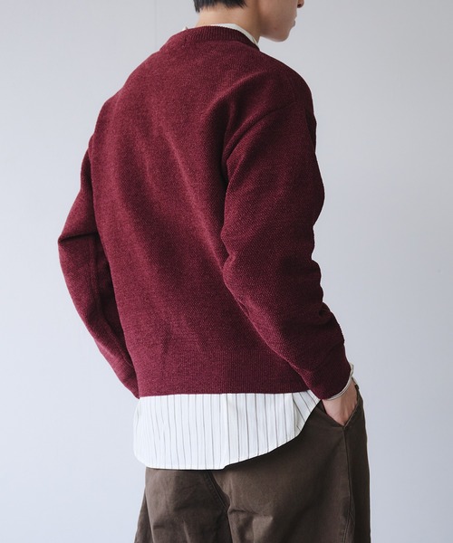 Adoon plain(アドーンプレーン)の「Soft Chenille Pullover Knit / モールヤーンクルーネックニット(ニット/セーター・メンズ・ブラック/ネイビー/ボルドー・MEDIUM/LARGE)」の10枚目の写真