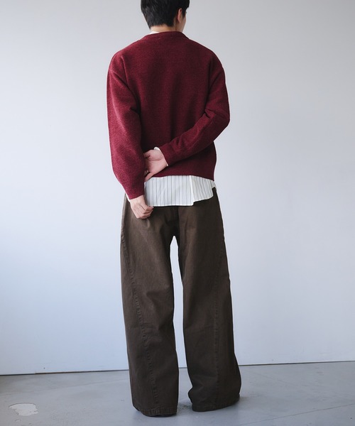 Adoon plain(アドーンプレーン)の「Soft Chenille Pullover Knit / モールヤーンクルーネックニット(ニット/セーター・メンズ・ブラック/ネイビー/ボルドー・MEDIUM/LARGE)」の19枚目の写真