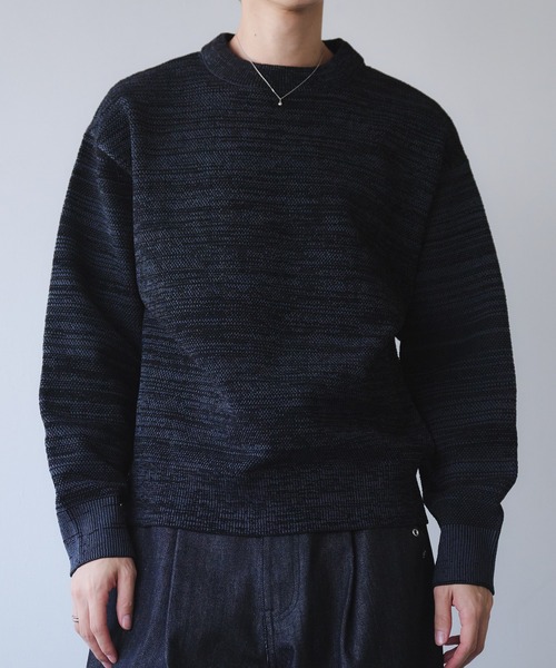 Adoon plain(アドーンプレーン)の「Soft Chenille Pullover Knit / モールヤーンクルーネックニット(ニット/セーター・メンズ・ブラック/ネイビー/ボルドー・MEDIUM/LARGE)」の4枚目の写真