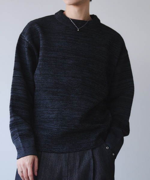 Adoon plain(アドーンプレーン)の「Soft Chenille Pullover Knit / モールヤーンクルーネックニット(ニット/セーター・メンズ・ブラック/ネイビー/ボルドー・MEDIUM/LARGE)」の7枚目の写真