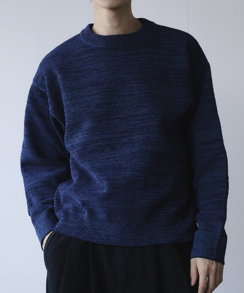 Adoon plain(アドーンプレーン)の「Soft Chenille Pullover Knit / モールヤーンクルーネックニット(ニット/セーター・メンズ・ブラック/ネイビー/ボルドー・MEDIUM/LARGE)」の12枚目の写真