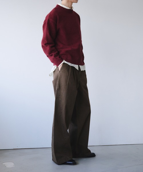 Adoon plain(アドーンプレーン)の「Soft Chenille Pullover Knit / モールヤーンクルーネックニット(ニット/セーター・メンズ・ブラック/ネイビー/ボルドー・MEDIUM/LARGE)」の18枚目の写真