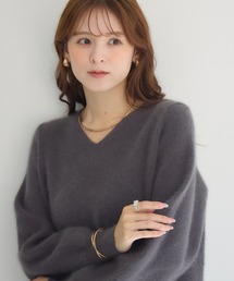 【KATHARINE ROSS】12GFOXダブルフェイスVネックプルオーバー