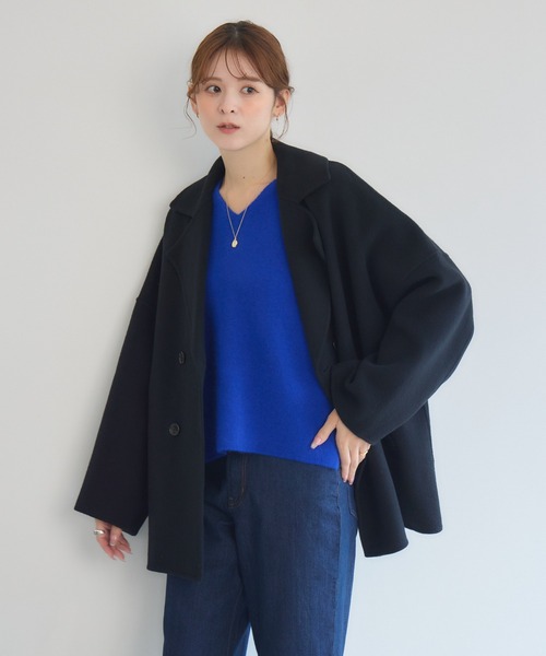 KATHARINE ROSS（キャサリンロス）の「【KATHARINE ROSS】12GFOXダブルフェイスVネックプルオーバー（ニット/セーター・レディース・ピンク/チャコールグレー/ブルー・MEDIUM）」の20枚目の写真