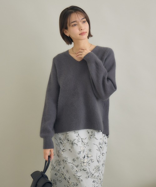 KATHARINE ROSS（キャサリンロス）の「【KATHARINE ROSS】12GFOXダブルフェイスVネックプルオーバー（ニット/セーター・レディース・ピンク/チャコールグレー/ブルー・MEDIUM）」の15枚目の写真