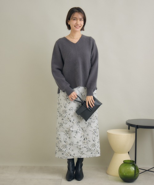 KATHARINE ROSS（キャサリンロス）の「【KATHARINE ROSS】12GFOXダブルフェイスVネックプルオーバー（ニット/セーター・レディース・ピンク/チャコールグレー/ブルー・MEDIUM）」の10枚目の写真