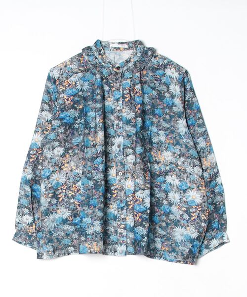 sandy（サンディー）の「花柄フリル衿ブラウス（シャツ/ブラウス・レディース・ブラウン系その他/ブルー/その他・FREE）」の2枚目の写真