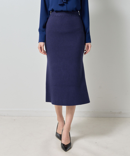 HERMES エルメス ニットスカート ネイビー/紺 HERMES エルメス ニットスカート ネイビー/紺