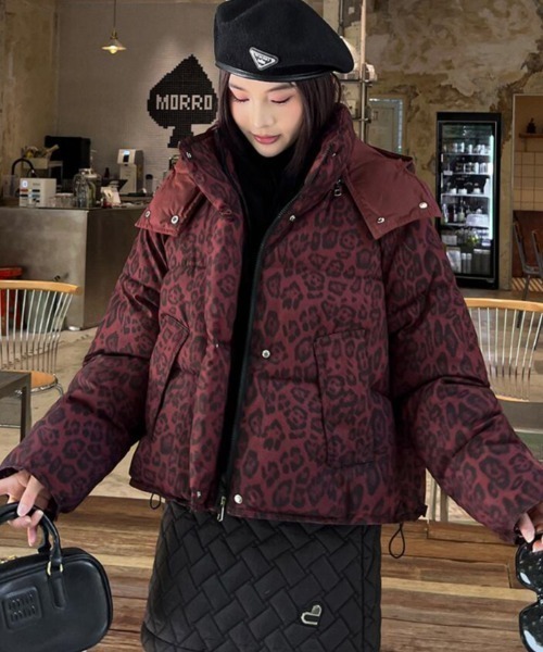 個性的レオパード柄！ボリューム感あふれるダウンジャケット（ダウン