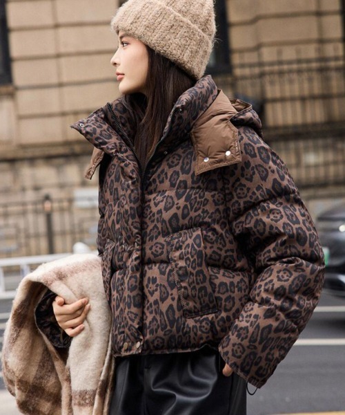 個性的レオパード柄！ボリューム感あふれるダウンジャケット（ダウン