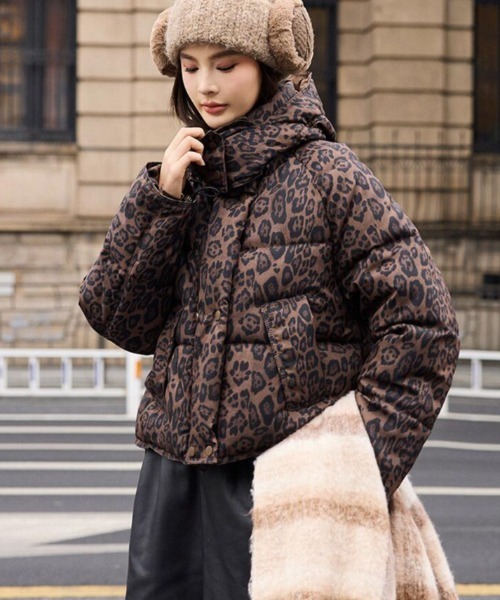 個性的レオパード柄！ボリューム感あふれるダウンジャケット（ダウン
