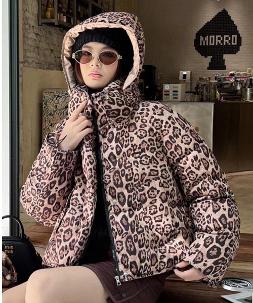 個性的レオパード柄！ボリューム感あふれるダウンジャケット（ダウン