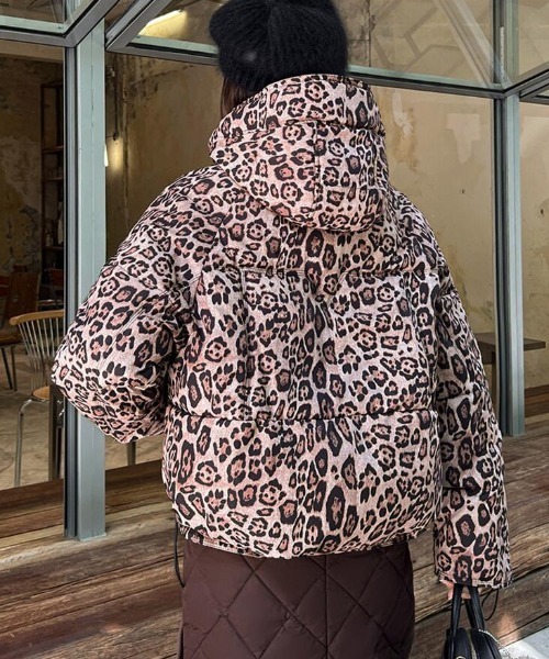 個性的レオパード柄！ボリューム感あふれるダウンジャケット（ダウン