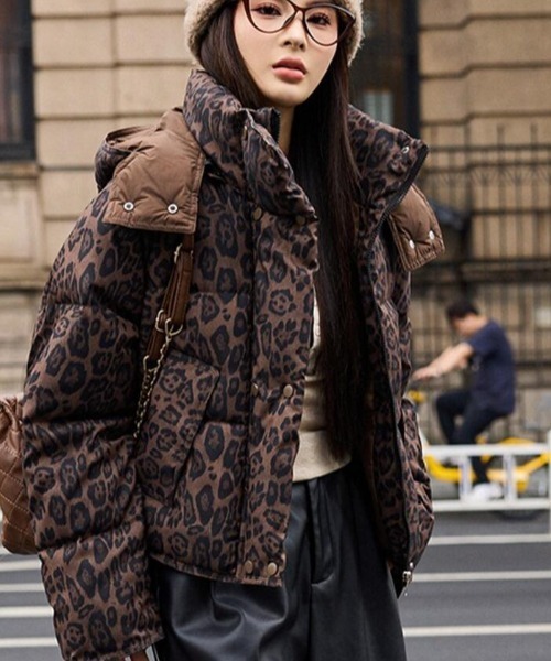 個性的レオパード柄！ボリューム感あふれるダウンジャケット（ダウン
