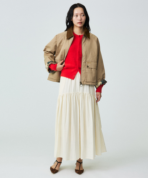 Rouge vif la cle（ルージュヴィフラクレ）の「【Le Melange/ル・メランジュ】テンセルナイロンツイルスカート / セットアップ着用可能【WEB限定】（スカート・レディース・オフホワイト/キャメル・フリー）」の3枚目の写真