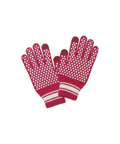 HYSTERIC GLAMOUR（ヒステリックグラマー）の「SPEAK NO EVIL ニットグローブ（手袋・メンズ・ピンク/パープル/ブラック・FREE）」の4枚目の写真