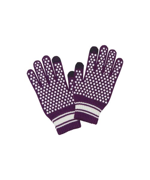 HYSTERIC GLAMOUR（ヒステリックグラマー）の「SPEAK NO EVIL ニットグローブ（手袋・メンズ・ピンク/パープル/ブラック・FREE）」の5枚目の写真