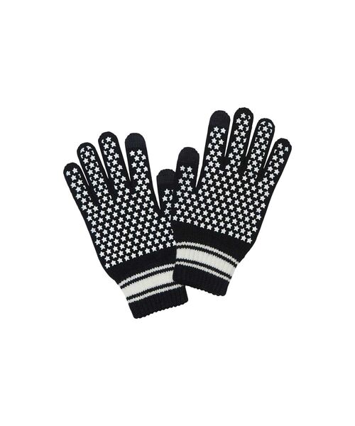 HYSTERIC GLAMOUR（ヒステリックグラマー）の「SPEAK NO EVIL ニットグローブ（手袋・メンズ・ピンク/パープル/ブラック・FREE）」の6枚目の写真