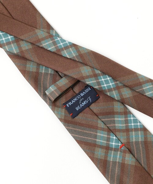 BEAMS F（ビームスエフ）の「FRANCO BASSI / シルク チェック柄 ネクタイ（ネクタイ・メンズ・ブラウン・ONE SIZE）」の3枚目の写真
