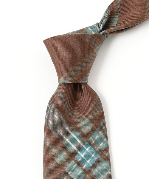 BEAMS F（ビームスエフ）の「FRANCO BASSI / シルク チェック柄 ネクタイ（ネクタイ・メンズ・ブラウン・ONE SIZE）」の4枚目の写真