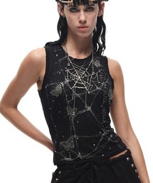 L.H.P（エルエイチピー）の「CFIERCE/フィアス/SPIDERWEBS RHINESTONE（タンクトップ）」