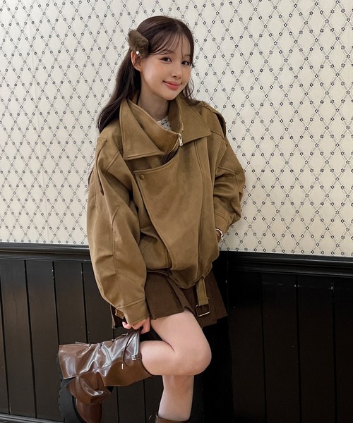 着用動画あり！]スエードベルトオーバーサイズジャケット/2025 AW