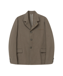 AAKAM（アーカム）の「Studded Cotton Blazer (Khaki)（テーラードジャケット）」