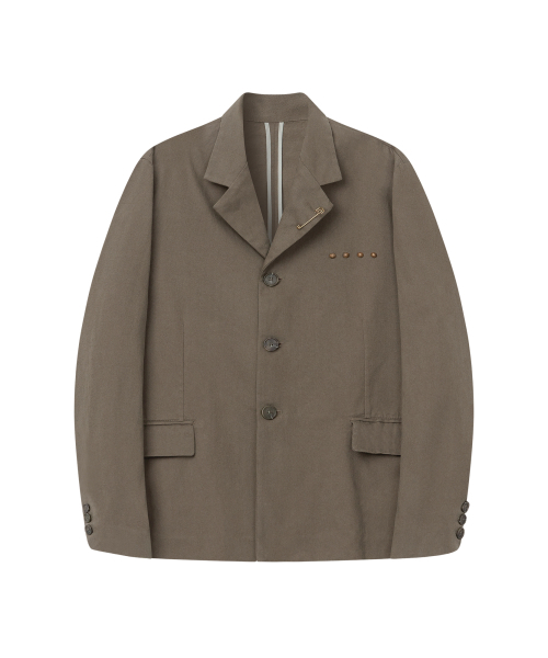 AAKAM(アーカム)の「Studded Cotton Blazer (Khaki)(テーラードジャケット・レディース・その他・FREE)」の1枚目の写真