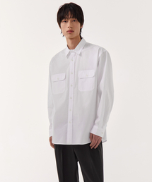 リラックスドソフトポプリンオフィサーシャツ[ホワイト]