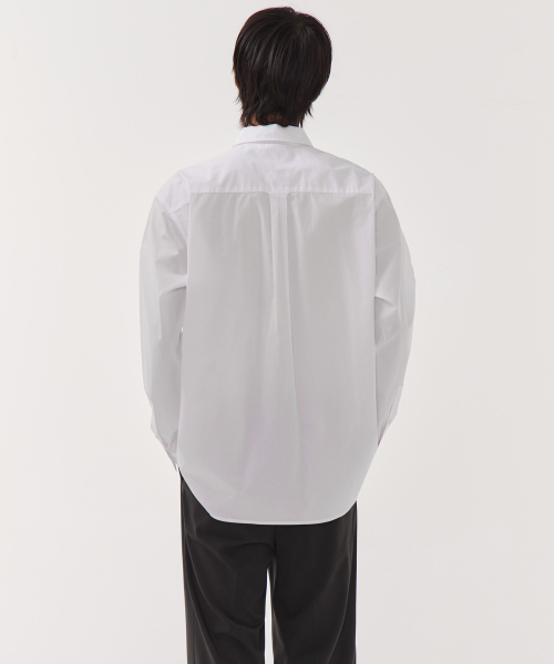 MUSINSA STANDARD（ムシンサスタンダード）の「リラックスドソフトポプリンオフィサーシャツ[ホワイト]（シャツ/ブラウス・メンズ・その他・SMALL/MEDIUM/LARGE/X-LARGE/XX-LARGE）」の3枚目の写真