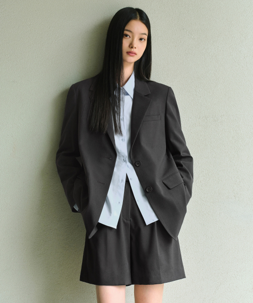 女性用軽量特大ブレザー[グレー]