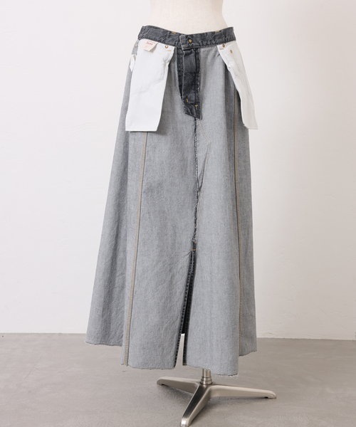 JOURNAL STANDARD LUXE（ジャーナルスタンダード　ラックス）の「13OZデニム スウィッチスカート（BLK）（スカート・レディース・ブラック・FREE）」の3枚目の写真