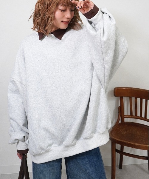 gossara（ゴサラ）の「裏起毛スエットPO（スウェット・レディース・オートミール/ブラック/杢グレー・FREE）」の3枚目の写真