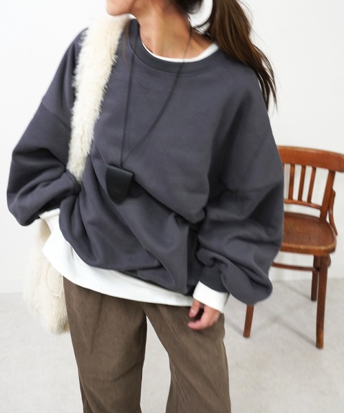 gossara（ゴサラ）の「裏起毛スエットPO（スウェット・レディース・オートミール/ブラック/杢グレー・FREE）」の12枚目の写真