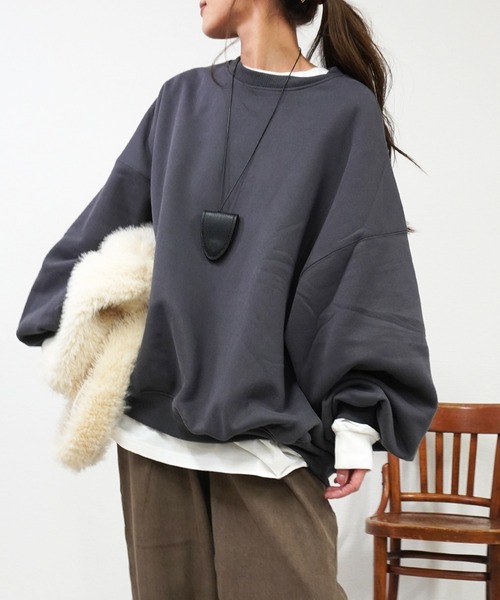 gossara（ゴサラ）の「裏起毛スエットPO（スウェット・レディース・オートミール/ブラック/杢グレー・FREE）」の13枚目の写真