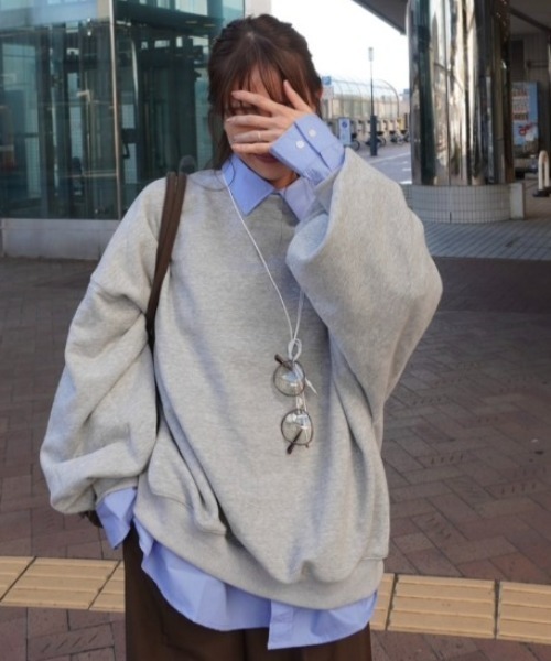 gossara（ゴサラ）の「裏起毛スエットPO（スウェット・レディース・オートミール/ブラック/杢グレー・FREE）」の10枚目の写真