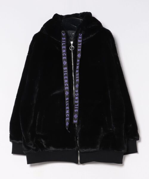 Revo.(レボ)の「【25AW新色追加】ラビット うさ耳 フードデザイン フェイクファー ブルゾン レースアップ うさみみ 耳付き ファージップパーカー(ブルゾン・レディース・ホワイト/ブラック×ホワイト/ピンク/ブラック×パープル/サックスブルー・FREE)」の3枚目の写真