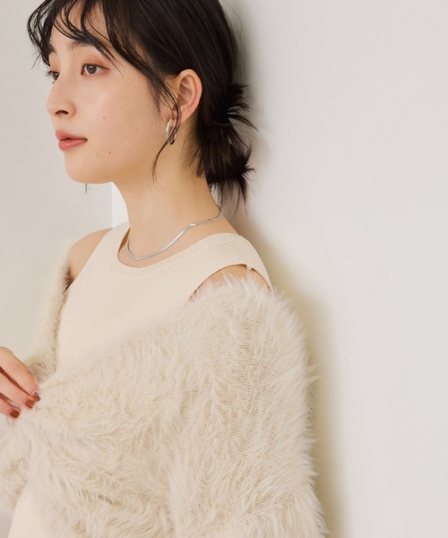 VIS（ビス）の「ねじりショートトップス付きロングニットワンピース/イージーケア（ワンピース・レディース・ベージュ/キナリ/チャコールグレー・FREE）」の2枚目の写真