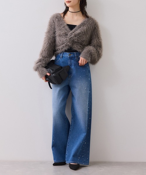 VIS（ビス）の「ねじりショートトップス付きロングニットワンピース/イージーケア（ワンピース・レディース・ベージュ/キナリ/チャコールグレー・FREE）」の5枚目の写真