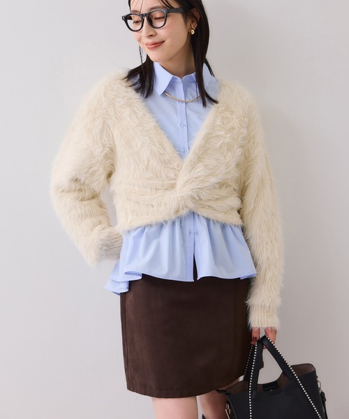 セール】ねじりショートトップス付きロングニットワンピース/イージー