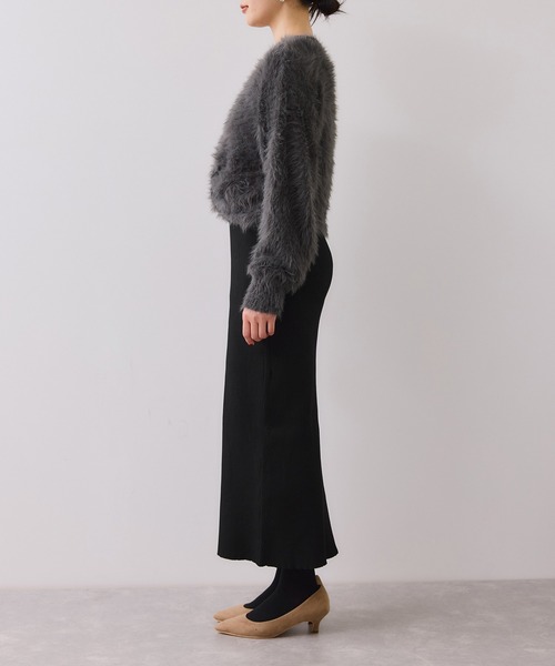 VIS（ビス）の「ねじりショートトップス付きロングニットワンピース/イージーケア（ワンピース・レディース・ベージュ/キナリ/チャコールグレー・FREE）」の11枚目の写真