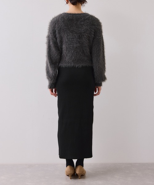 VIS（ビス）の「ねじりショートトップス付きロングニットワンピース/イージーケア（ワンピース・レディース・ベージュ/キナリ/チャコールグレー・FREE）」の12枚目の写真