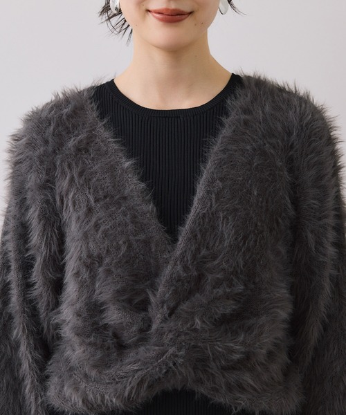 VIS（ビス）の「ねじりショートトップス付きロングニットワンピース/イージーケア（ワンピース・レディース・ベージュ/キナリ/チャコールグレー・FREE）」の13枚目の写真