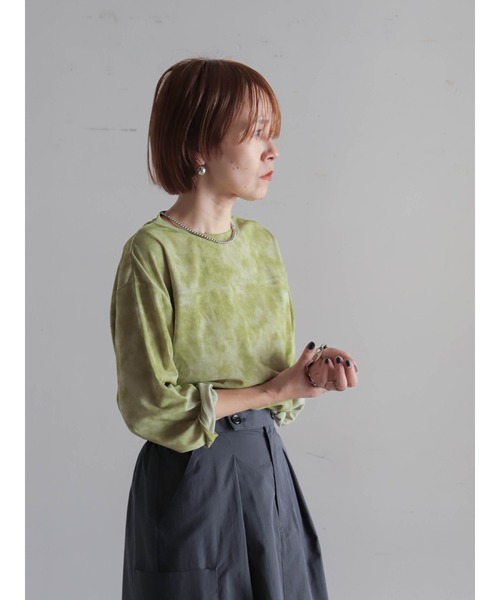 FIL DE FER(フィルデフェール)の「ムラ染PT フットボールTEE(Tシャツ/カットソー・レディース・ライトグリーン/ブルー・FREE)」の21枚目の写真